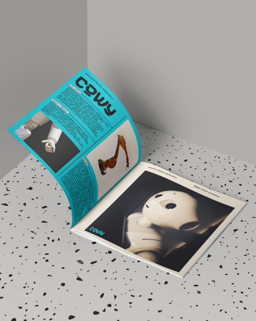 Progetto grafico di una brochure aziendale realizzato da METWISH Studio Creativo Multidisciplinare per servizi di branding e comunicazione