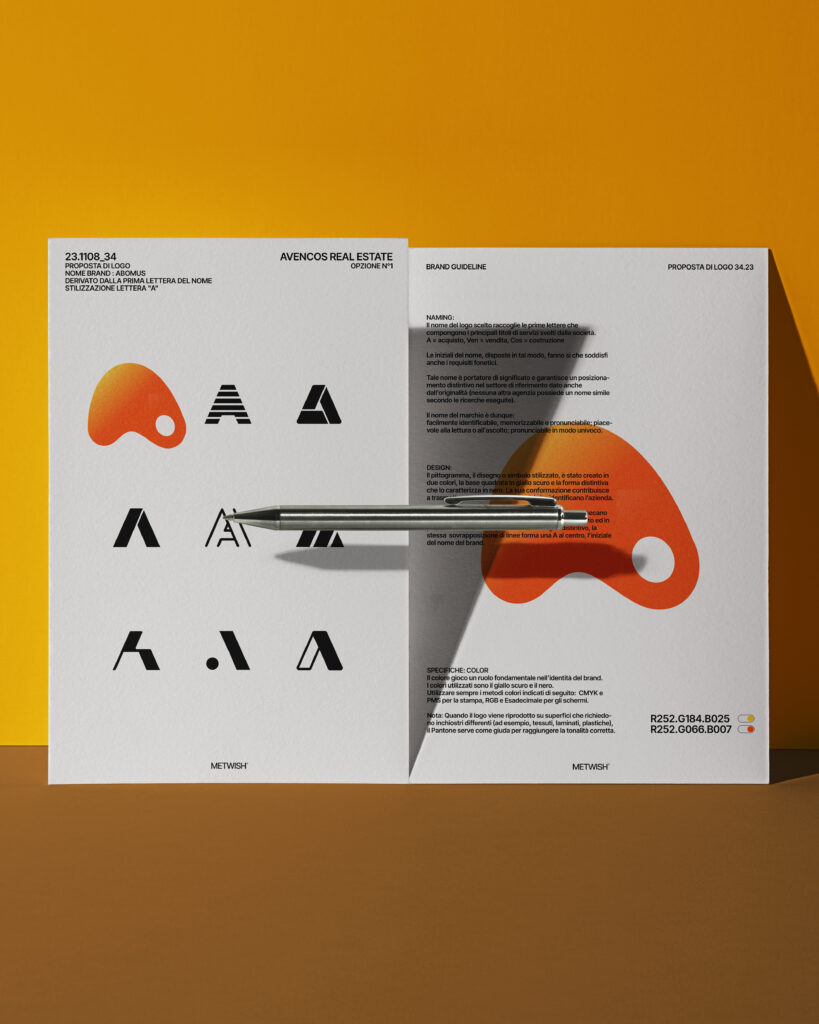Progetto grafico di un logo aziendale realizzato da METWISH Studio Creativo Multidisciplinare per servizi di branding e comunicazione