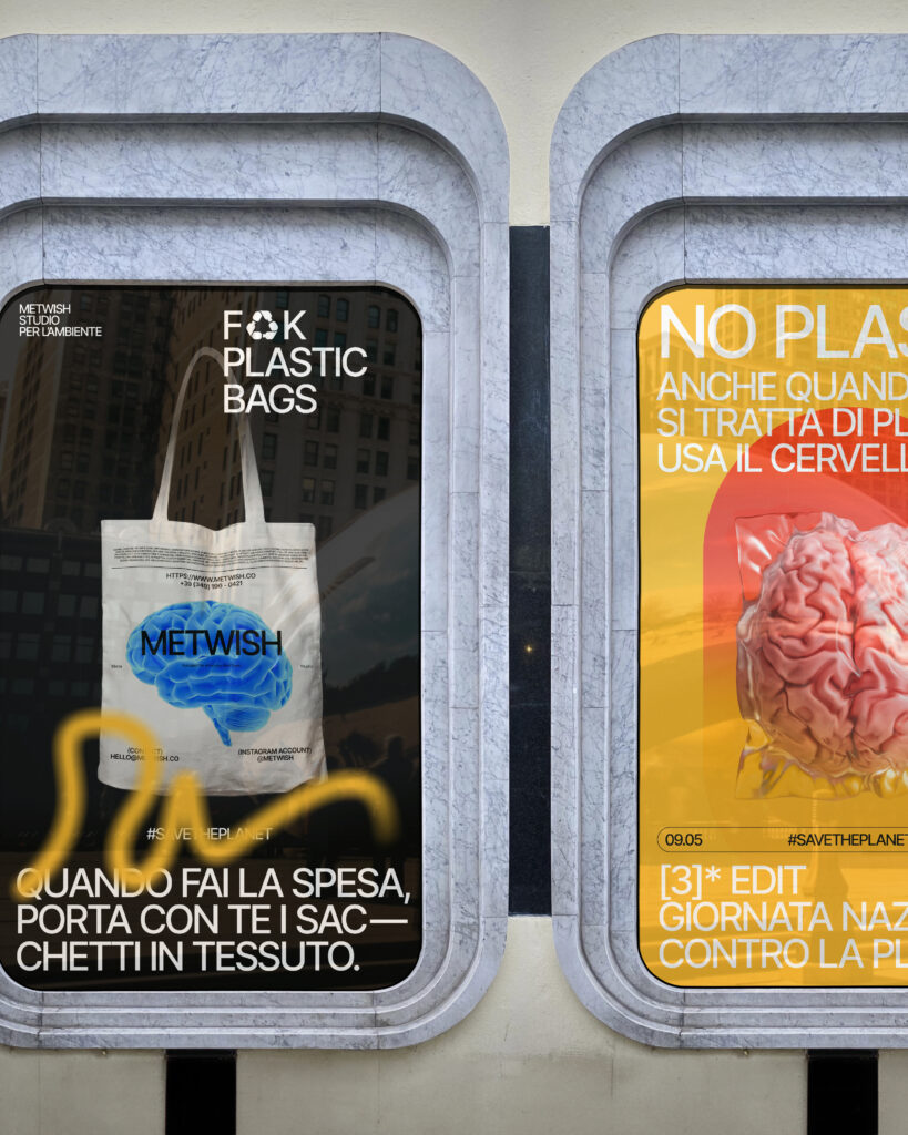 Progetto grafico di un manifesto pubblicitario realizzato da METWISH Studio Creativo Multidisciplinare per servizi di branding e comunicazione