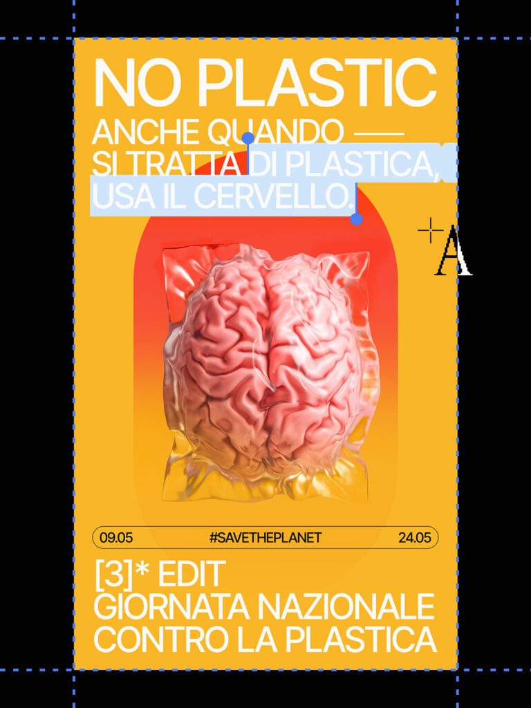 Progetto grafico della locandina ufficiale per la 3ª Giornata Nazionale Contro la Plastica. Design e comunicazione dell'evento a cura di METWISH Studio Creativo Multidisciplinare.