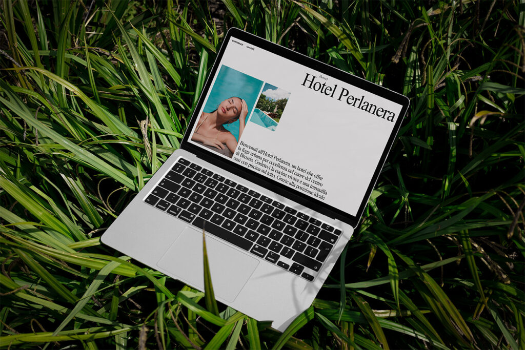 Sito web per il branding aziendale visibile su uno schermo di un PC, realizzato da METWISH Studio Creativo Multidisciplinare.